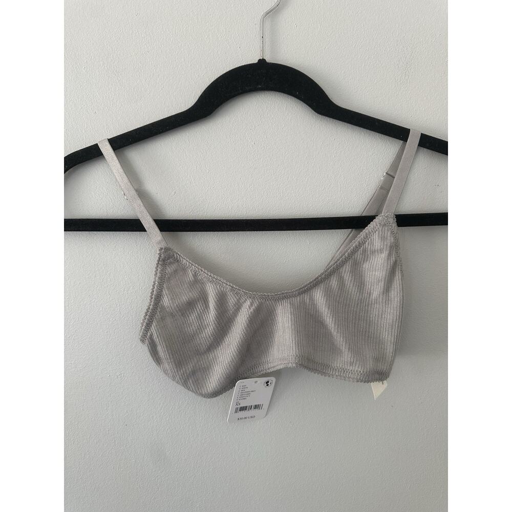 INTIMATELY FREE PEOPLE Ribbed Bralette XS Heather Grey - Picture 1 of 3